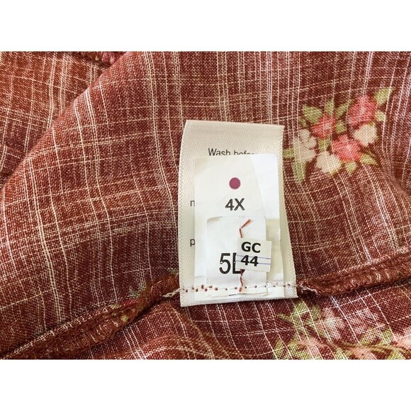 Sonoma Women's Tiered Midi Skirt Floral Rust Red Size 4X NWT - Picture 7 of 7